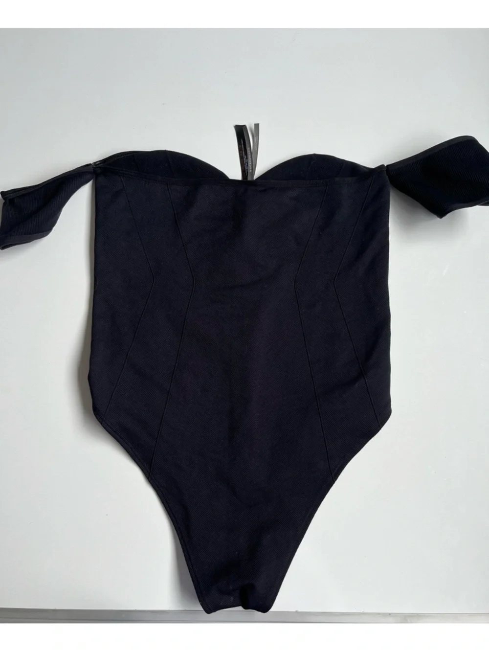 Anthropologie Black Textured Bodysuit
